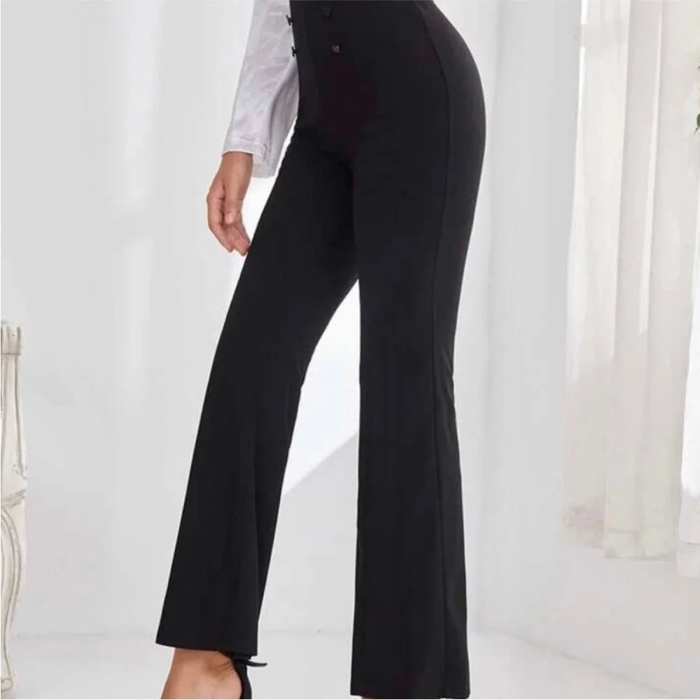 Flare leg stretchy black pants